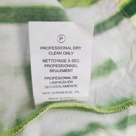 Samant Chauhan‎ Anthropologie Top S Green Tie Dye Ruffle Long Sleeve Blouse - Picture 8 of 8